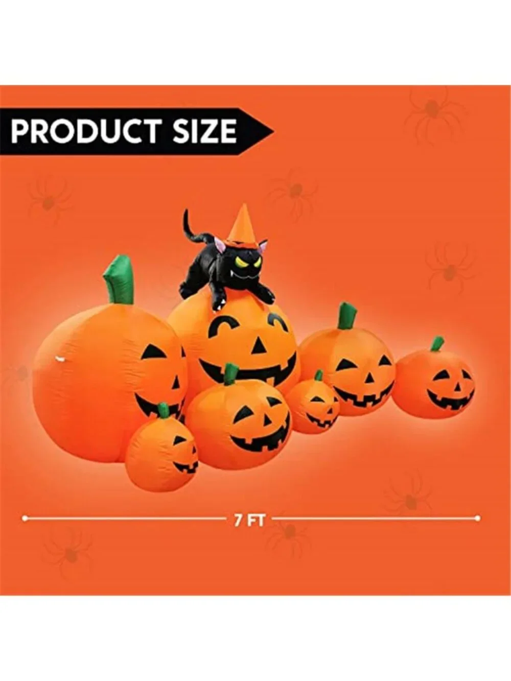 7 FT Long Halloween Inflatables Pumpkin Outdoor Decorations